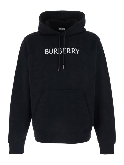 Burberry Burberry Men Black Hoodie With Drawstring Hood And Logo Lettering On The Front In Cotton Man