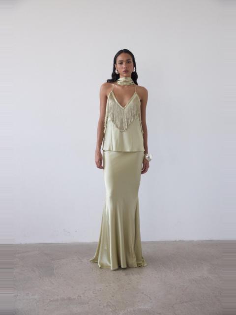 De La Vali SIROCCO TOP IN SAND SILK SATIN
