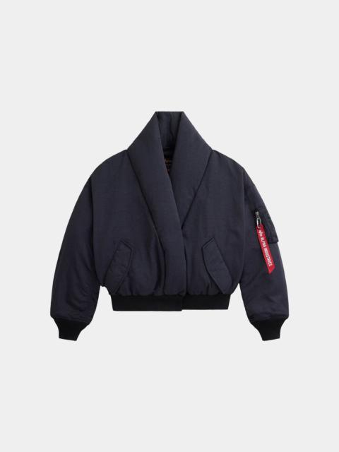 ALPHA INDUSTRIES SHAWL COLLAR BOMBER JACKET WOMENS