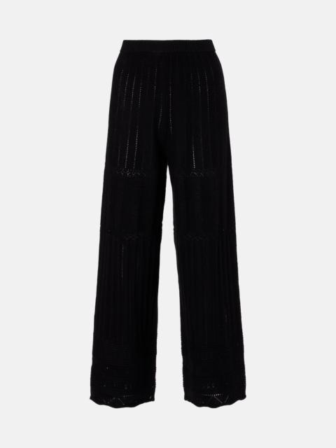 ERES Alliage pointelle wool and cashmere wide-leg pants
