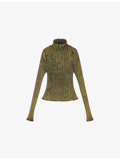 Diesel T-Clawa High-Neck Stretch-Cotton Top