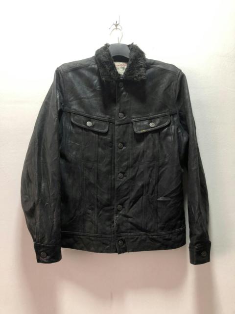 BEAMS PLUS 🔥🔥 1 of 1 LEE STORM RIDER X BEAMS Leather Jacket Denim Style