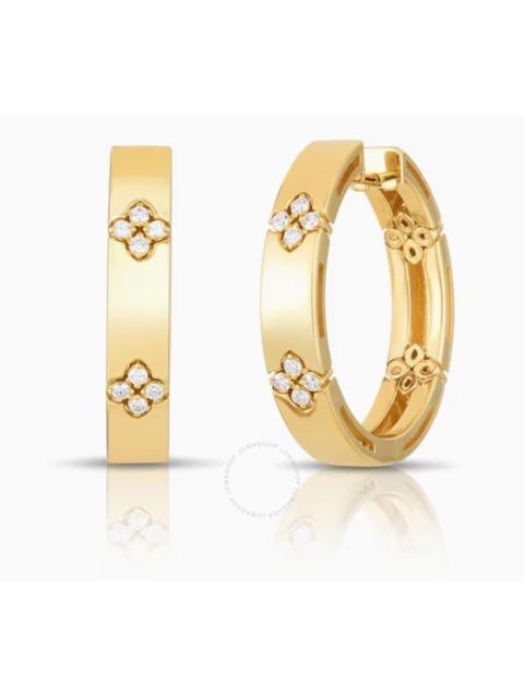 Other Designers Roberto Coin 18k Yellow Gold 0.12cttw Diamond Love in Verona Hoop Earrings - 8882991AYERX