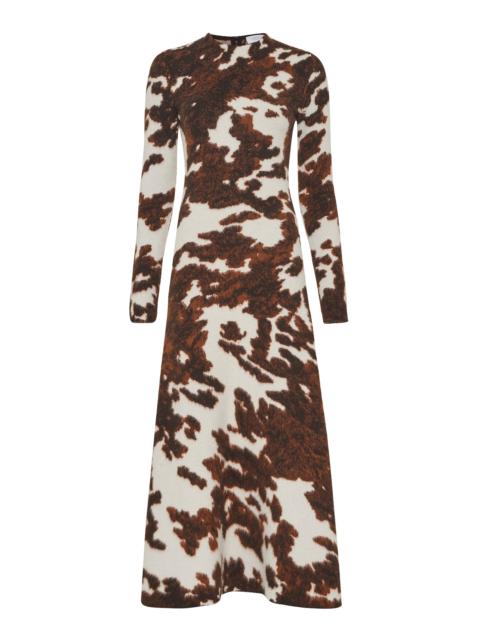 GABRIELA HEARST Atticus Knit Maxi Dress in Ivory Cognac Multi Cashmere