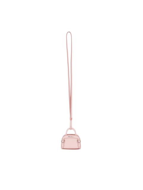 Santoni Pink leather bag charm