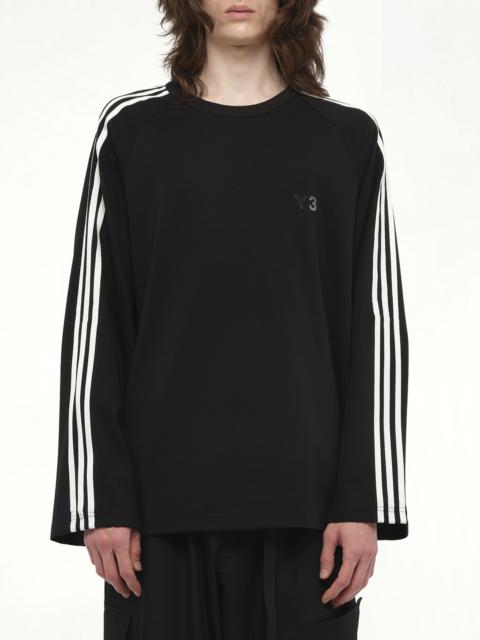 Y-3 Wire Stripe Long Sleeve T-Shirt in Black