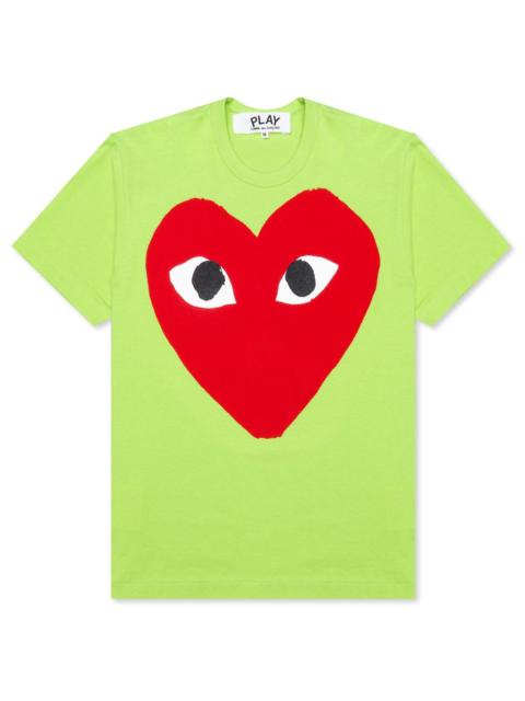 Comme des Garçons PLAY COMME DES GARCONS PLAY PASTELLE RED LOGO T-SHIRT - GREEN