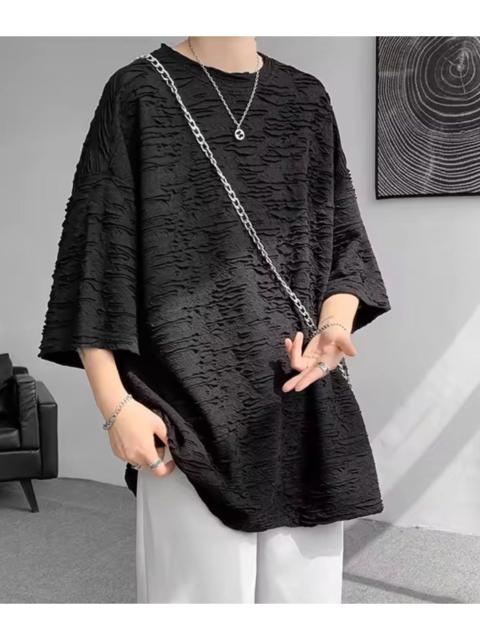 Other Designers Japanese Brand - Black Crinkle Texture T-shirt | Urban Streetwear |