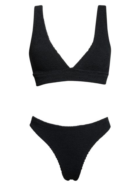 Hunza G Hunza G Carla Crinkle Two-Piece Swimsuit in Black at Nordstrom