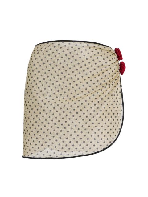 Oséree Lumière Rose-Detailed Polka-Dot Pareo black/white