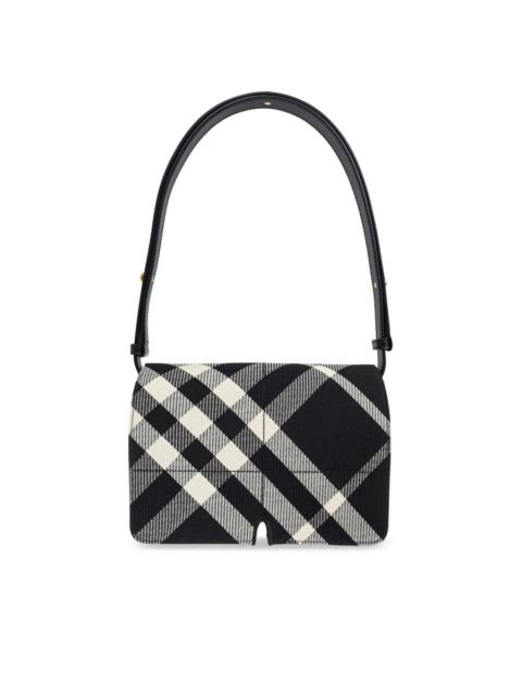 Burberry Burberry Snip Shoulder Bag Black Check Leather Trim