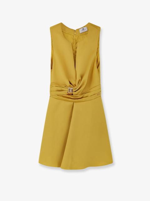ELISABETTA FRANCHI Elisabetta Franchi Events Satin Mini Dress Yellow