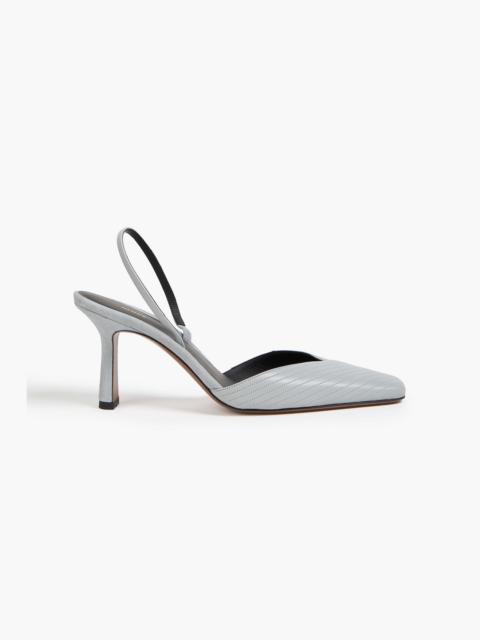 NEOUS Dilmun suede-trimmed leather slingback pumps