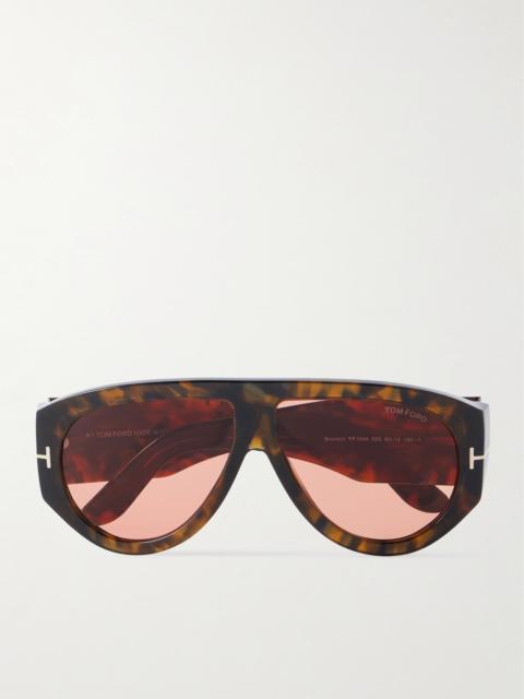 TOM FORD Bronson Aviator-style Tortoiseshell Acetate Sunglasses