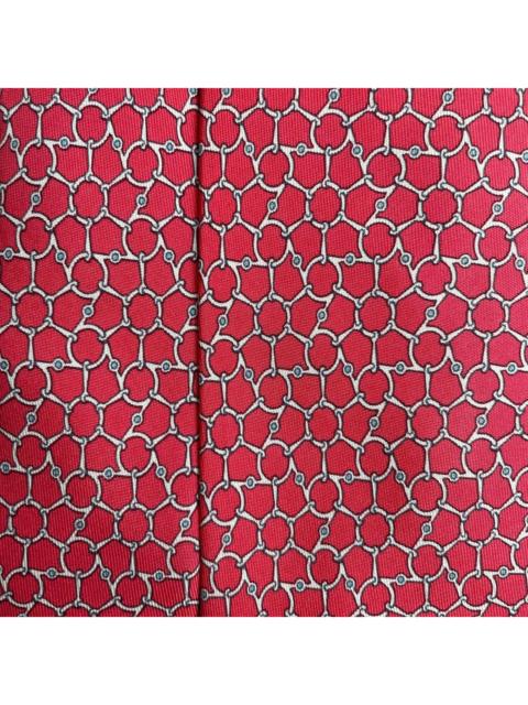 Hermès Hermes Paris Silk Tie 7384 PA Chains Red
