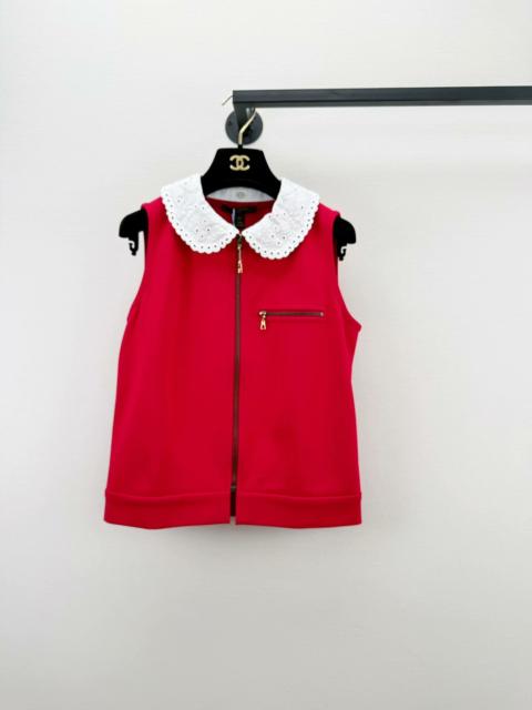 Louis Vuitton  Louis Vuitton red zip sleeveless vest