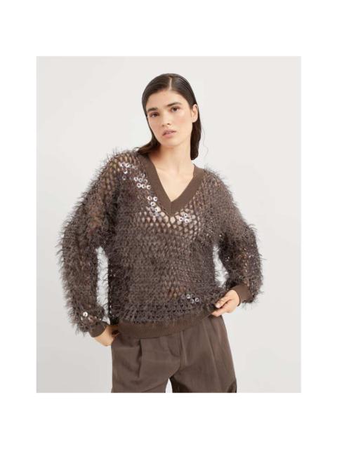 Brunello Cucinelli Brunello Cucinelli Wobrown Openwork Knit Sweater
