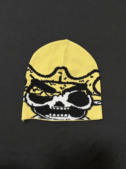 Other Designers Japanese Brand - Rare Glo Skull Graphic No Cuff Knit Yellow Beanie Hats OS