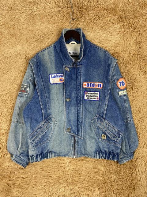 Other Designers Vintage Marlboro Distress Faded Denim Jacket PJ2435