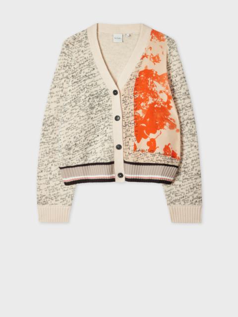 Paul Smith Women's Orange 'Travel Scarf' Silk Panel Cardigan