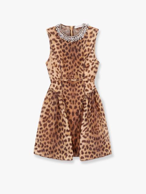 Zimmermann Zimmermann Women Linen And Silk Mini Dress With Animalier Print