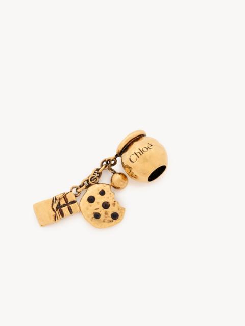 Chloé SPHERE COOKIE & CHOCOLATE DICE CHARM FOR BRACELET BAG IN BRASS