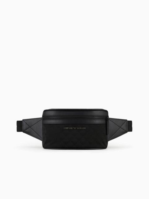 EMPORIO ARMANI NYLON BELT BAG WITH ALL-OVER JACQUARD EAGLE