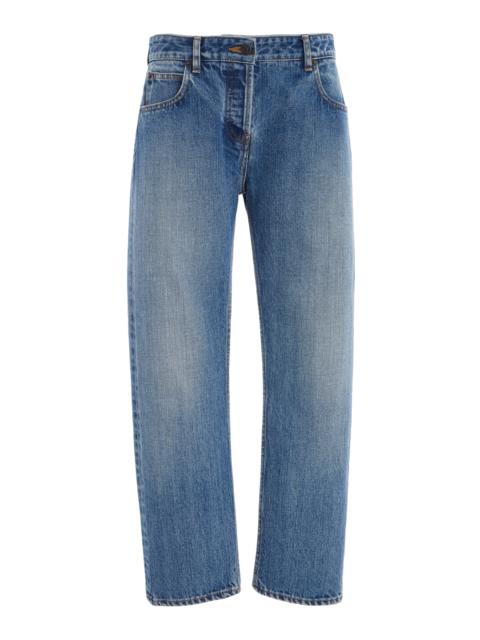 The Row Riaco Rigid Mid-Rise Straight-Leg Jeans blue