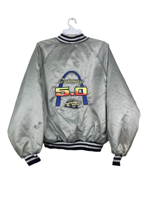 Other Designers VINTAGE FORD MUSTANG GATEWAY 5.0 EMBROIDERED SATIN JACKET