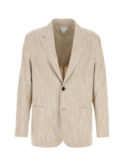 Bottega Veneta Men Melange Sand Viscose Blend Blazer