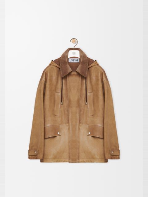 Loewe Short parka in nappa lambskin and cotton