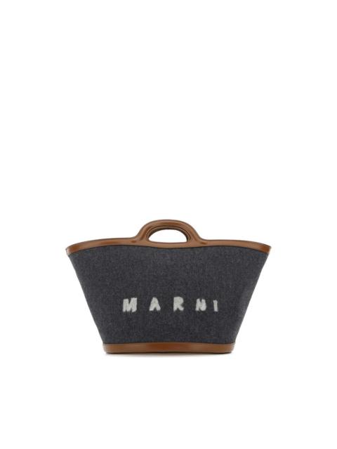 MARNI Marni Two-tone Felt And Leather Small Tropicalia Summer Handbag