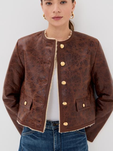 NILI LOTAN Zanie Short Shearling Coat