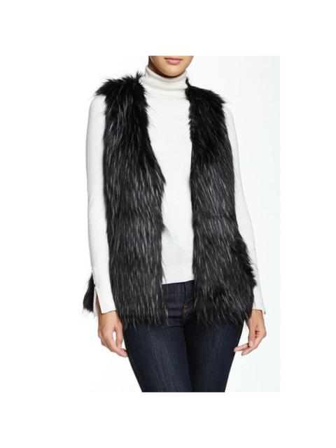 Other Designers Romeo & Juliet Couture Faux Fur Vest Jacket- Black