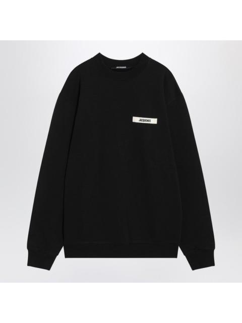 JACQUEMUS Black crew neck cotton sweatshirt