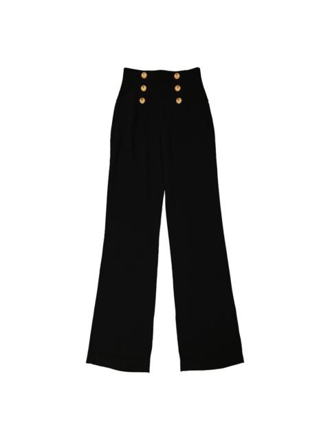 Balmain Balmain Button-Embellished High-Waisted Pants, Brand Size 38 (US Size 6)