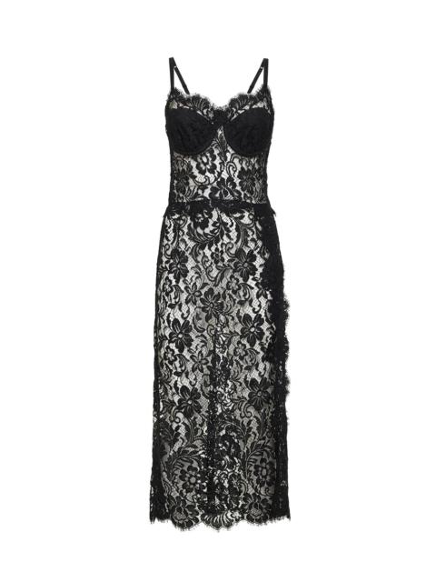 Dolce & Gabbana Dolce & Gabbana Women Black Cordonetto Lace Midi Dress