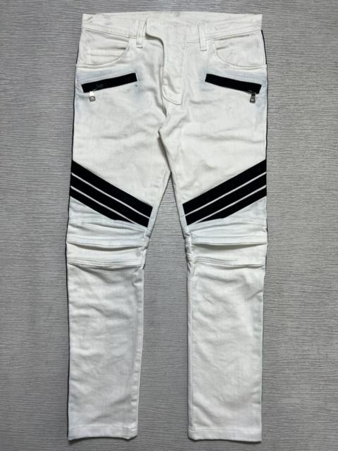 Balmain Balmain - S/S 15’ - White/Black Biker Jeans