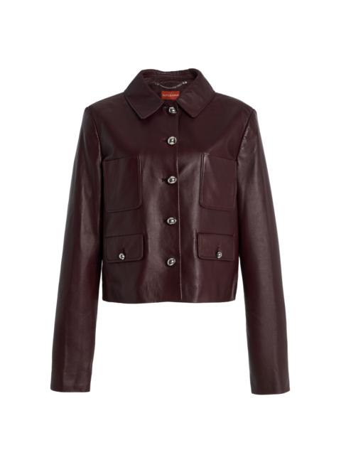 Altuzarra Astley Leather Jacket burgundy