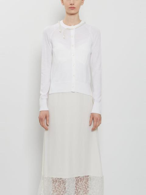 Simone Rocha Embellished Merino Wool Silk Cardigan