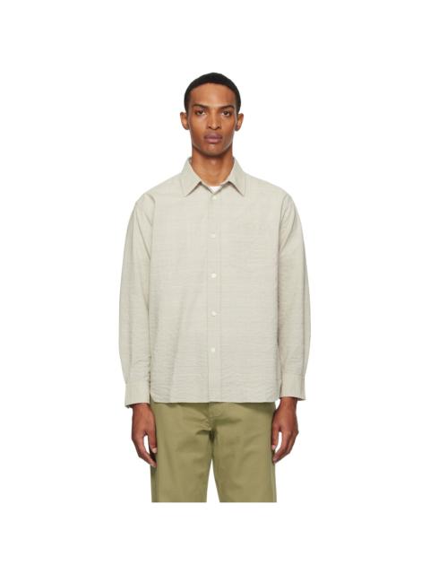 Taupe Mo Oversized Check Shirt
