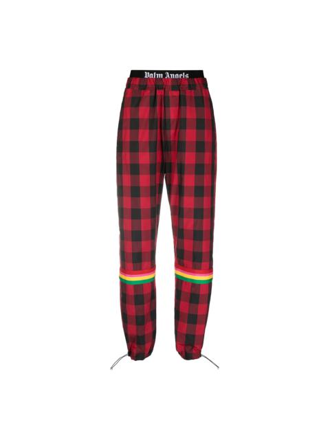 Palm Angels Buffalo Check Aftersport Pants "Red"
