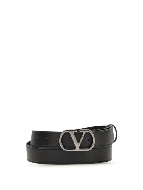 Valentino Valentino Garavani Men Vlogo Signature Leather Belt