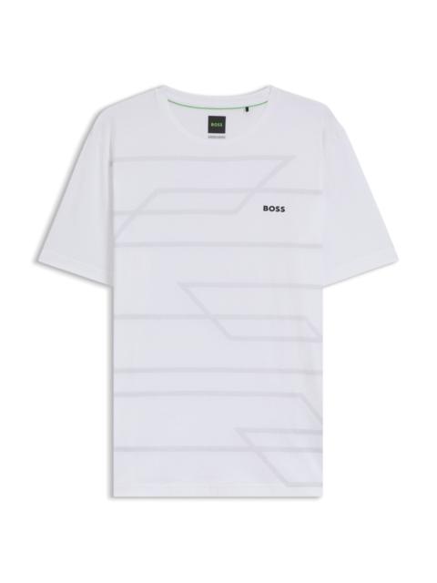 BOSS COTTON JERSEY T-SHIRT WITH MIXED-PRINT LOGO