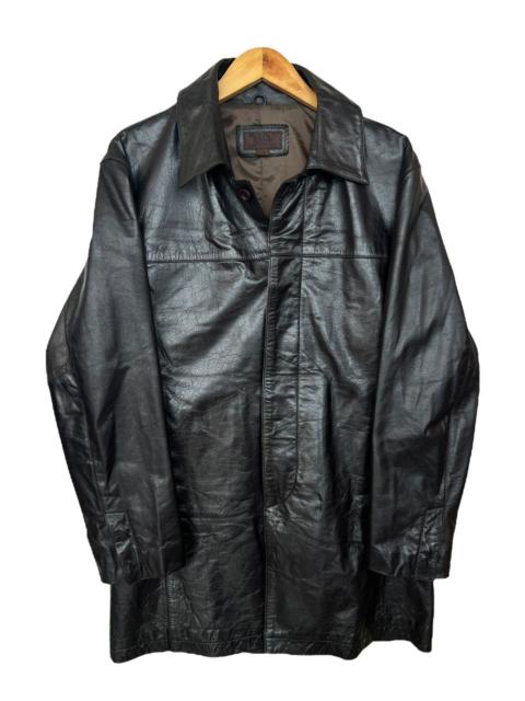 Other Designers Vintage 90s Fedi Black Long Coat Goat Leather Jacket