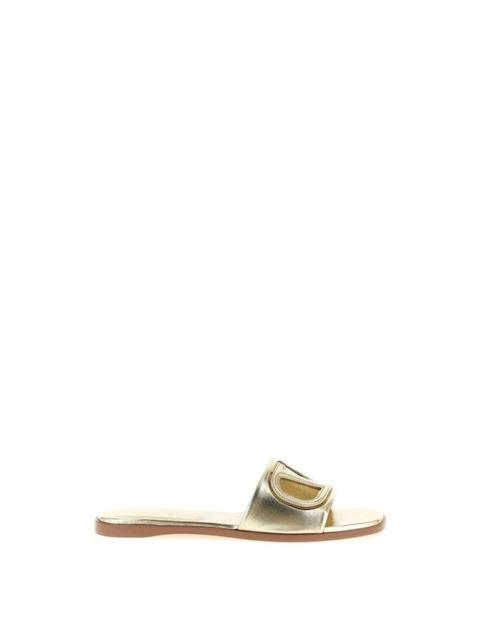 Valentino VALENTINO GARAVANI Gold Slide Sandals New And Authentic (Wom