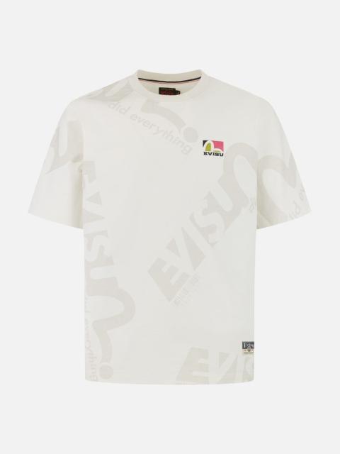 EVISU Allover Logo and Seagull Print Regular Fit T-Shirt