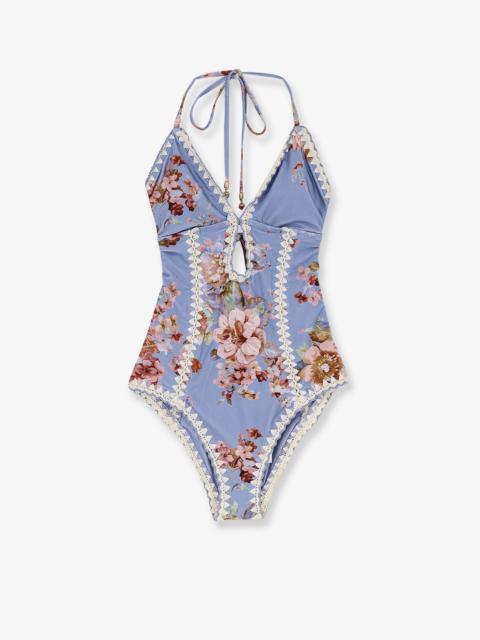 Zimmermann Zimmermann Awaken Crochet One-Piece Swimsuit Blue