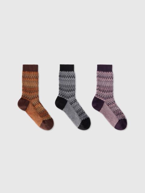 Missoni Set of three short socks in a cotton blend