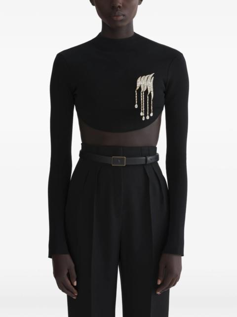 MUGLER embellished cropped top